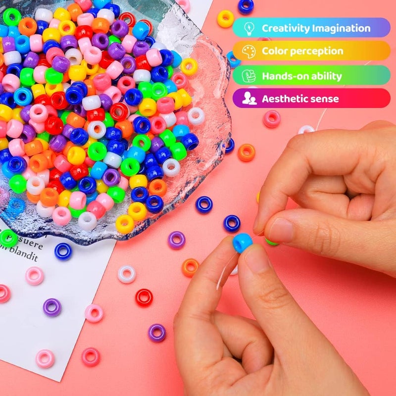 IOOLEEM 4000pcs Pony Beads, 11 Colors, Bulk Beads for Crafts, DIY, Bracelets Making - Image 3